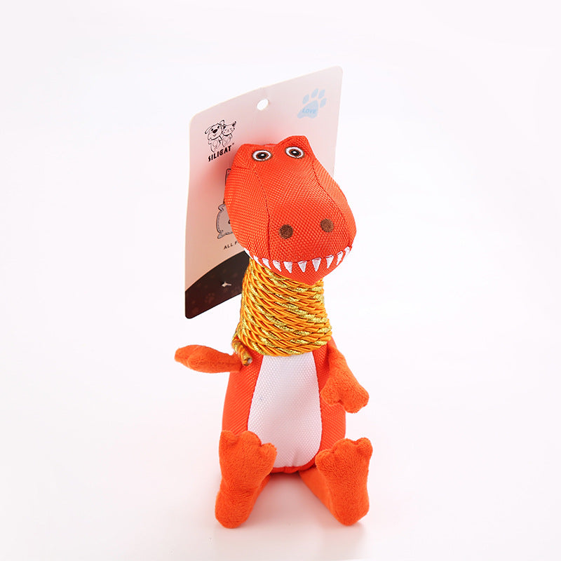 The Rumble Rex: Plush Dinosaur Squeaky Dog Toy