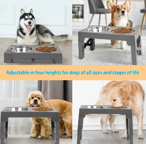 The Uplift Feeder: Adjustable Elevated Slow-Feed Dog Bowl