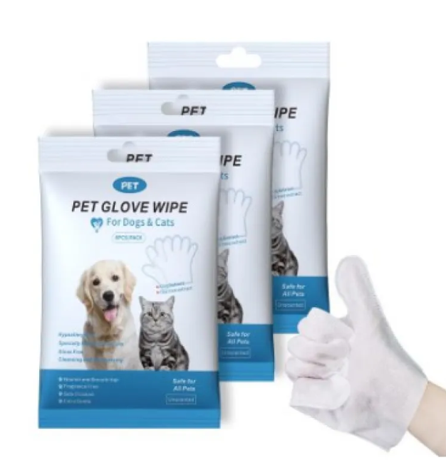 Clean Paws Kit: Pet Grooming Wipes & Gloves