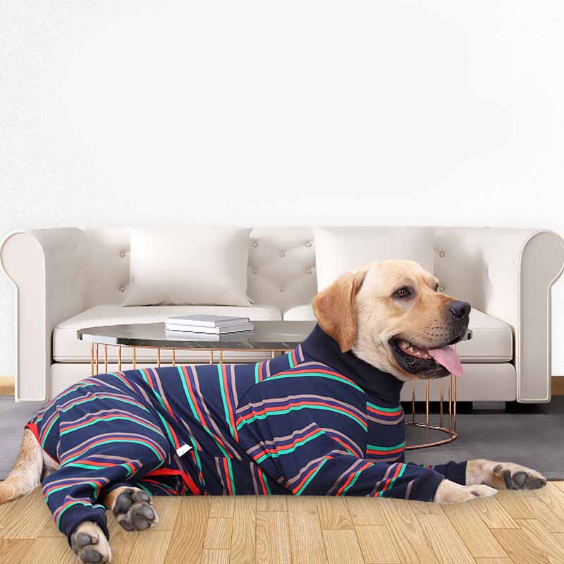 The Fireside Pajamas: Striped Four-Leg Dog Pajamas