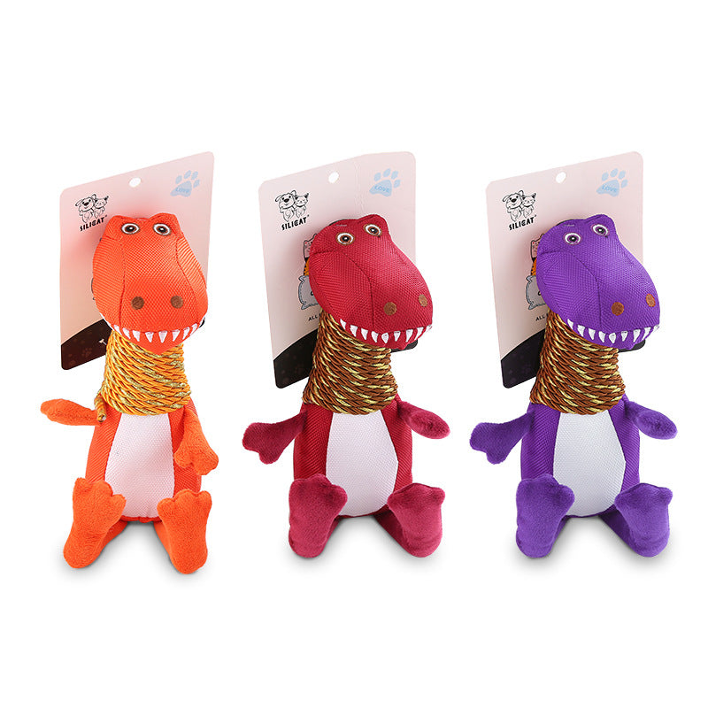 The Rumble Rex: Plush Dinosaur Squeaky Dog Toy