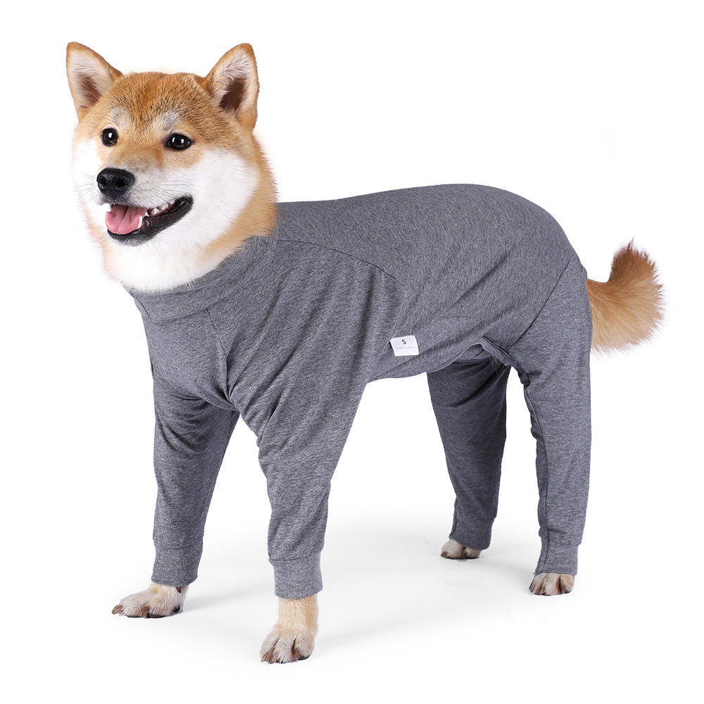 The Fireside Pajamas: Striped Four-Leg Dog Pajamas