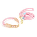 The Harbor Set: Cotton Rope Leash & Leather-Trim Collar