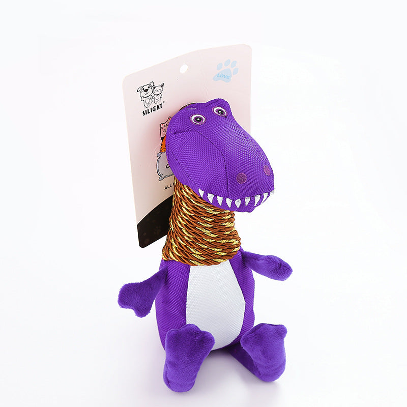 The Rumble Rex: Plush Dinosaur Squeaky Dog Toy