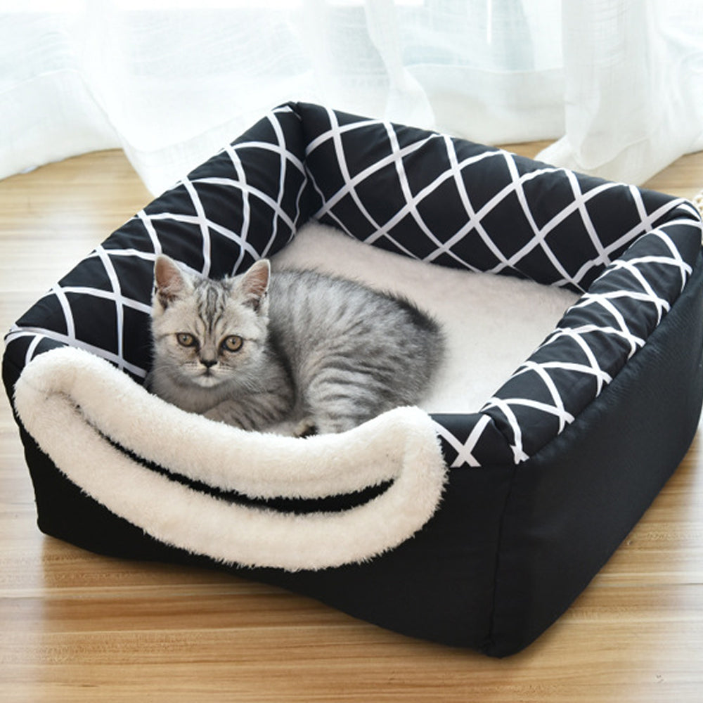 The Hideout: Semi-Enclosed Cave Bed for Cats & Small Dogs