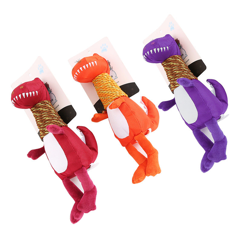 The Rumble Rex: Plush Dinosaur Squeaky Dog Toy