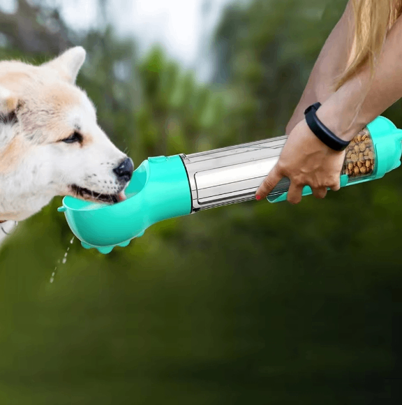 The Trailside Bottle: 3-in-1 Portable Dog Water Bottle & Feeder