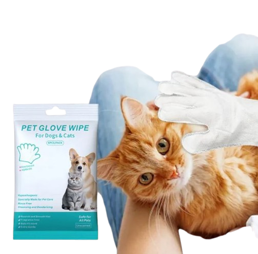 Clean Paws Kit: Pet Grooming Wipes & Gloves
