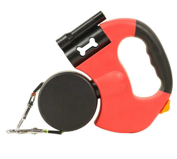 The Duo Leash: Retractable Double Dog Leash with LED Light
