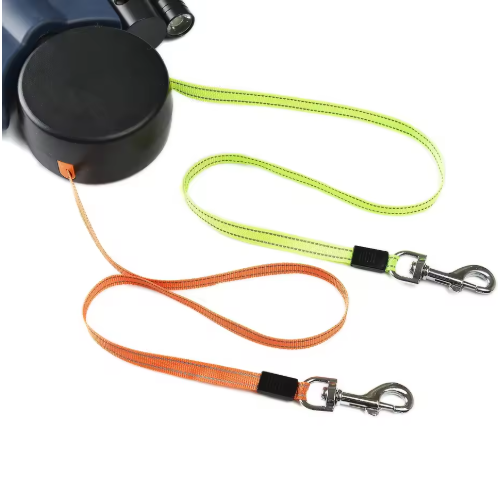 The Duo Leash: Retractable Double Dog Leash with LED Light