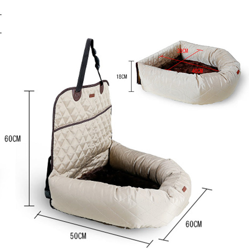 The Copilot Bed: Cushioned Dog Car Seat Bed