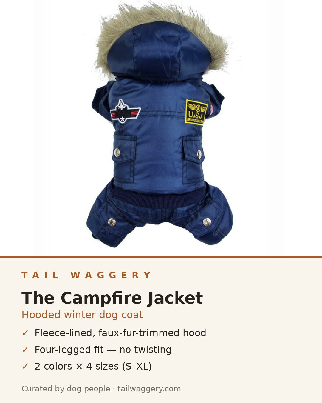 The Campfire Jacket: Hooded Winter Dog Coat