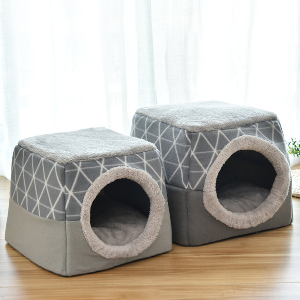 The Hideout: Semi-Enclosed Cave Bed for Cats & Small Dogs