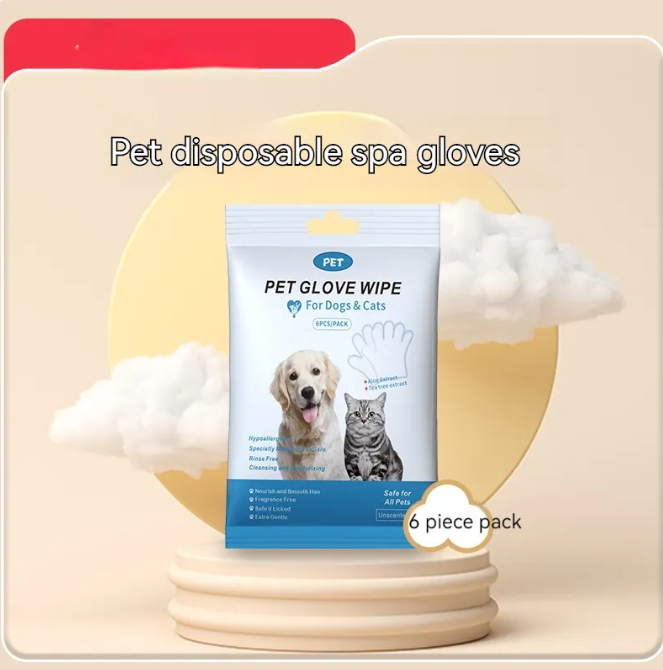 Clean Paws Kit: Pet Grooming Wipes & Gloves