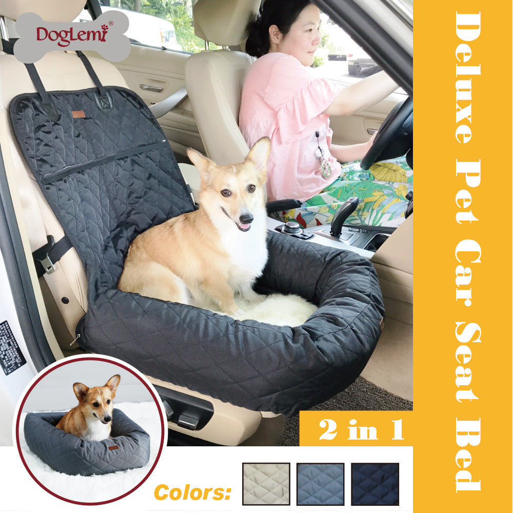 The Copilot Bed: Cushioned Dog Car Seat Bed