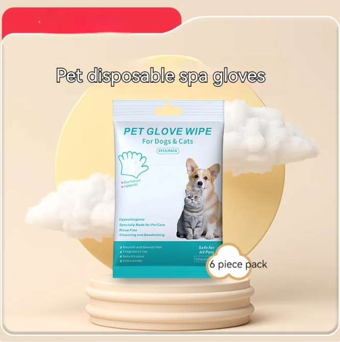Clean Paws Kit: Pet Grooming Wipes & Gloves