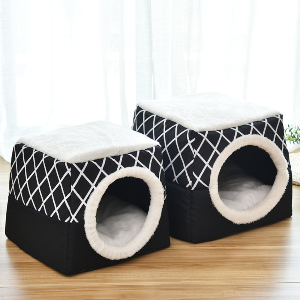 The Hideout: Semi-Enclosed Cave Bed for Cats & Small Dogs